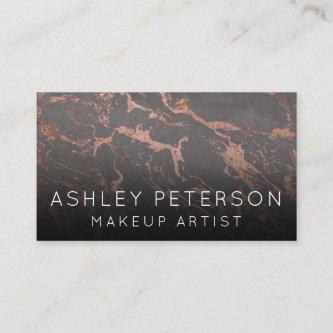 Rose gold grey marble makeup typography