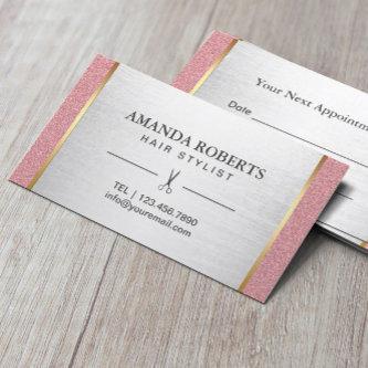 Rose Gold Hair Stylist Modern Silver Appointment