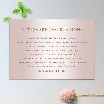 Rose Gold Lash Extensions Aftercare Instructions B