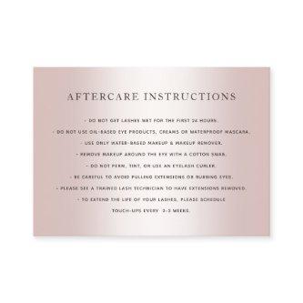 Rose Gold Lash Extensions Aftercare Instructions