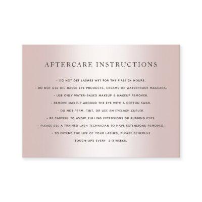 Rose Gold Lash Extensions Aftercare Instructions