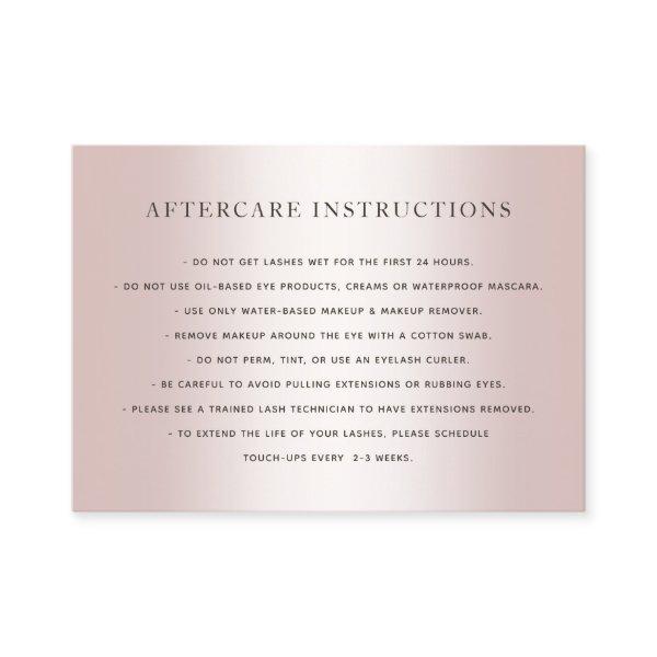 Rose Gold Lash Extensions Aftercare Instructions