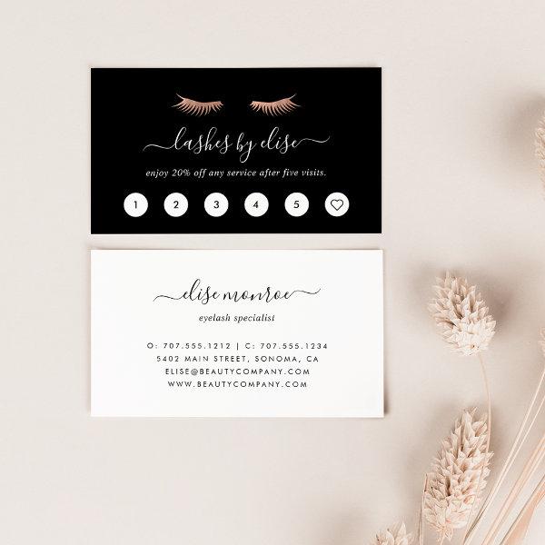 Rose Gold Lashes Loyalty Cards