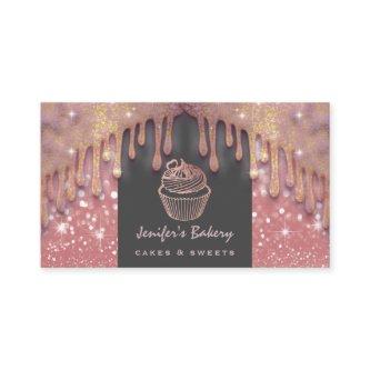 Rose gold luxury glittery drips  cupcake bakery