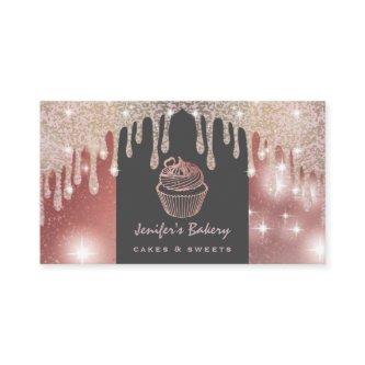 Rose gold luxury glittery drips  cupcake bakery