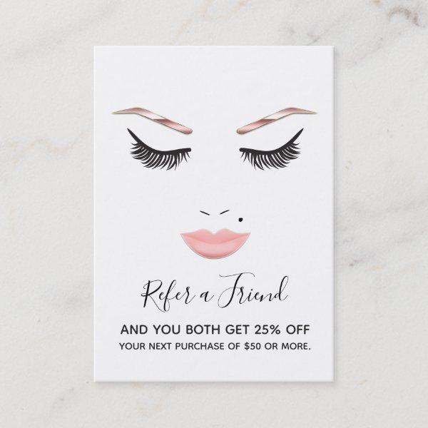 Rose Gold Makeup Face Lashes Lips Referral Salon