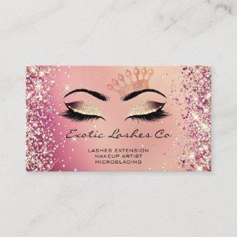 Rose Gold Makeup Glitter Lashes Crown  Logo QR