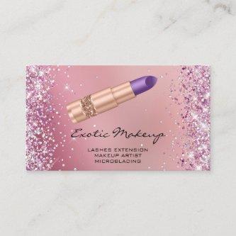 Rose Gold Makeup Glitter Lipstick Logo QR Code