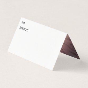 Rose Gold Marble Accent Buffet Recipe Tent Cards