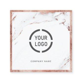 Rose gold marble custom company logo professional square