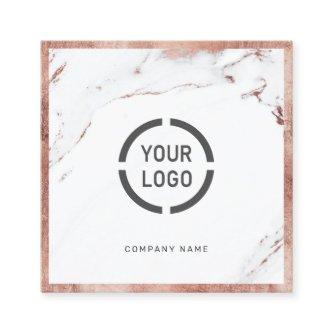 Rose gold marble custom company logo professional square