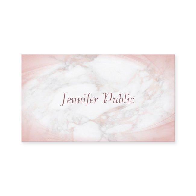 Rose Gold Marble Modern Elegant Handwritten Script