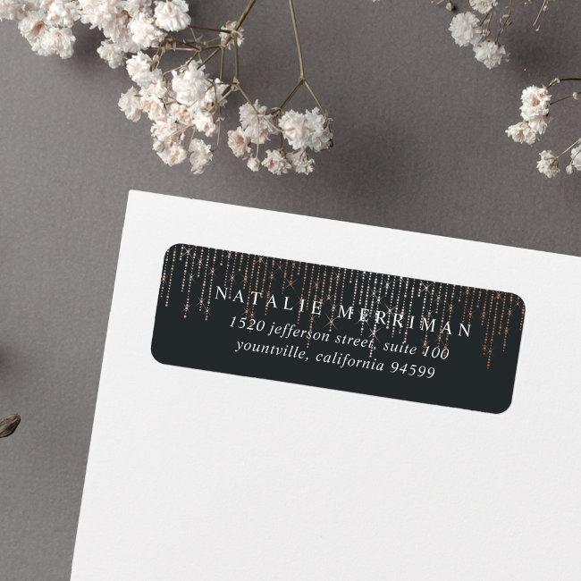 Rose Gold Marquee Return Address Label