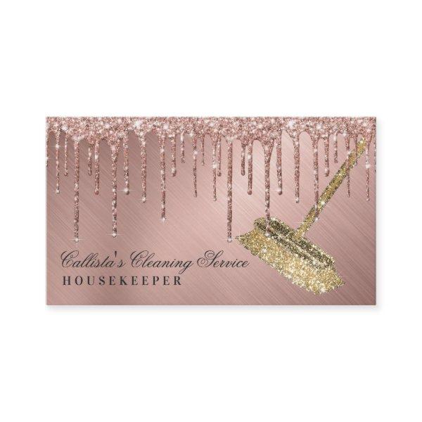 Rose Gold Metallic Glitter Drips Cleaning Service