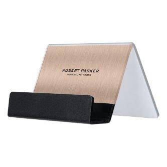 Rose-Gold Metallic Texture Background Desk  Holder