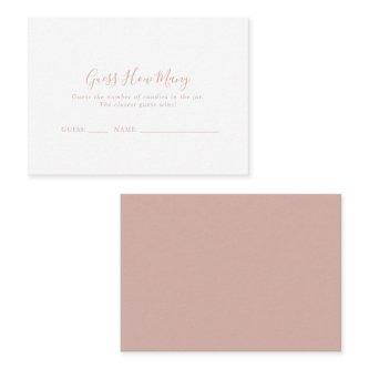 Rose Gold Minimalist Guess How Many Game Card