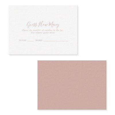 Rose Gold Minimalist Guess How Many Game Card