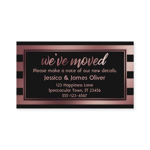 Rose Gold Ombre Stripes "We've Moved" Card