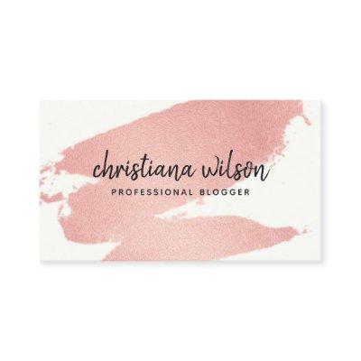 ROSE GOLD PINK FOIL BLACK BRUSH STROKE CALLIGRAPHY