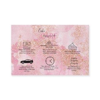 Rose Gold Pink Glitter  Cake Care