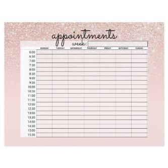 Rose Gold Pink Glitter Ombre Business Appointments