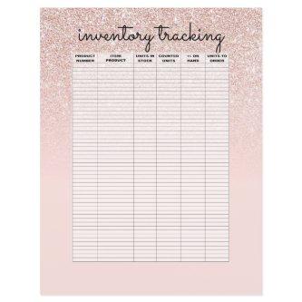 Rose Gold Pink Glitter Ombre Business Inventory