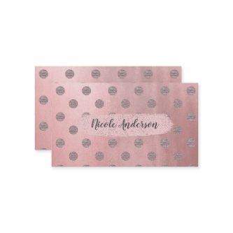 Rose Gold Pink Shine Glam Polka Dots Modern Chic