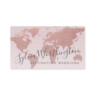 Rose Gold Pink World Map Travel