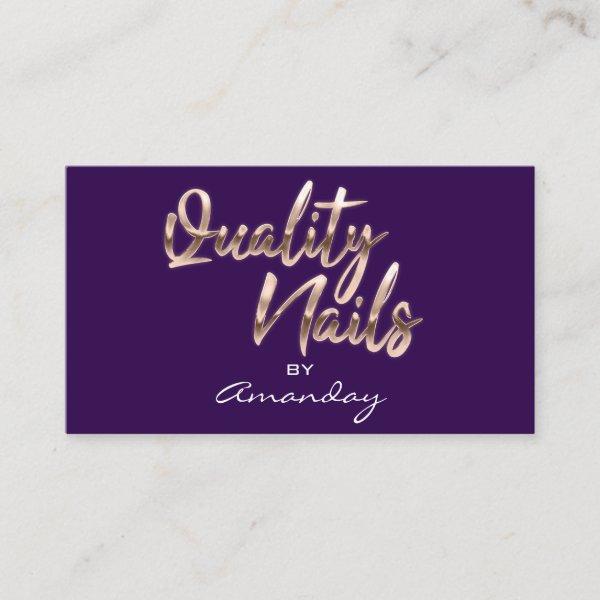 Rose Gold Purple Quality Nail Script QR Code Logo