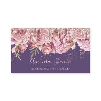 Rose Gold Purple Roses Logo Event Planner QRCODE