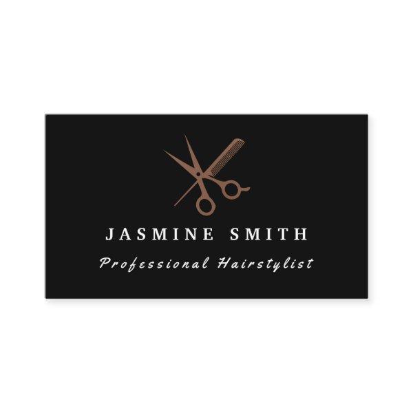 Rose Gold Scissors And Comb Logo Hairstylist