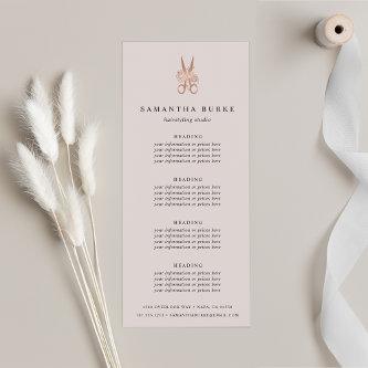 Rose Gold Scissors | Salon Pricing or Services Rack Card
