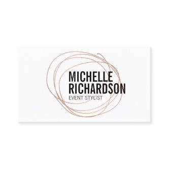 Rose Gold Scribble with Bold Text Abstract Design