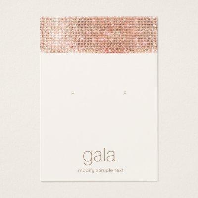 Rose Gold Sequins  Earring Jewelry Display Card