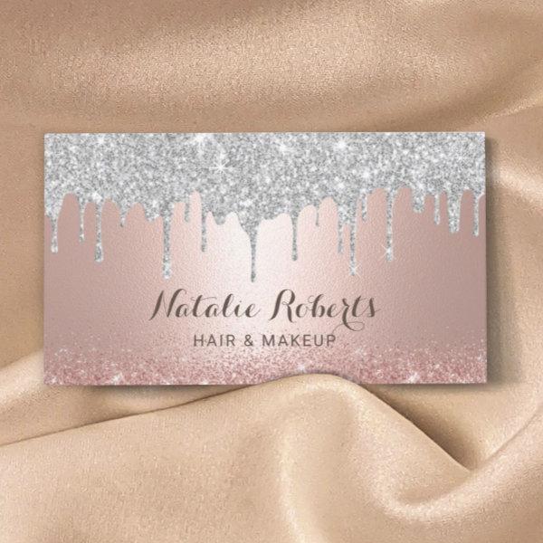 Rose Gold Silver Drips Hair Stylist Salon SPA