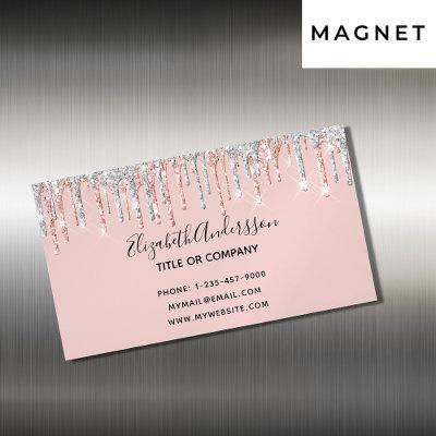 Rose gold silver glitter elegant modern  magnet