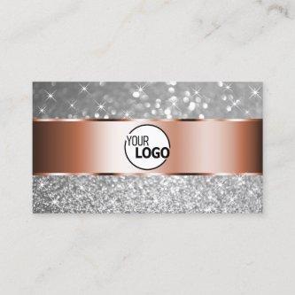 Rose Gold Silver Glitter Spark Luminous Stars Logo