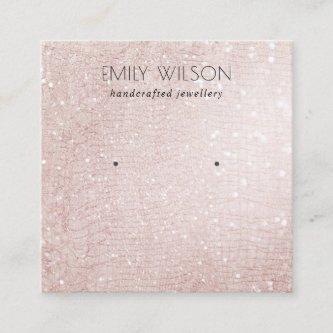 Rose Gold Sparkle Glitter Shiny Earring Display Square