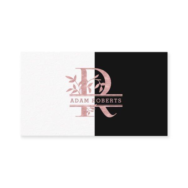 Rose Gold Split Custom Monogram Letter R Q S T U