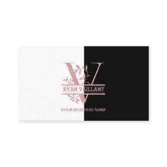 Rose Gold Split Custom Monogram Letter V W Y X Z