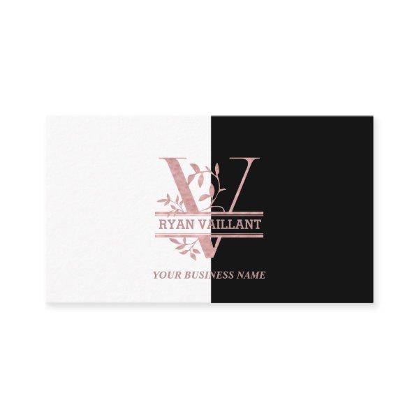Rose Gold Split Custom Monogram Letter V W Y X Z