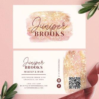 Rose Gold Sunset Glitter Social Media QR Code