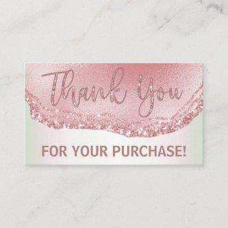 Rose Gold Thank You Purchase Insert