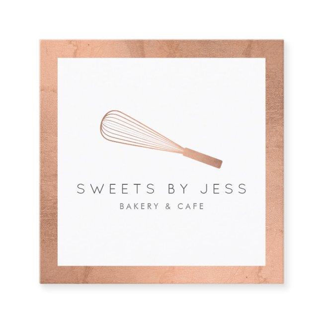 Rose Gold Whisk Bakery Square