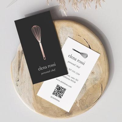 Rose Gold Whisk | Chef Catering Bakery QR Code