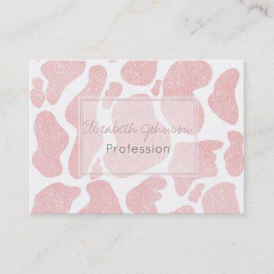 Rose Gold white Large Cow Spots Animal Pattern