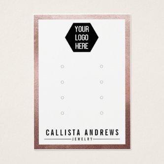 Rose Gold White Logo Multiple Earring Display Card