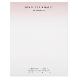 Rose Gold White Minimalist Elegant Modern Letterhead
