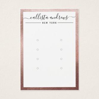 Rose Gold White Multiple Earring Display Card