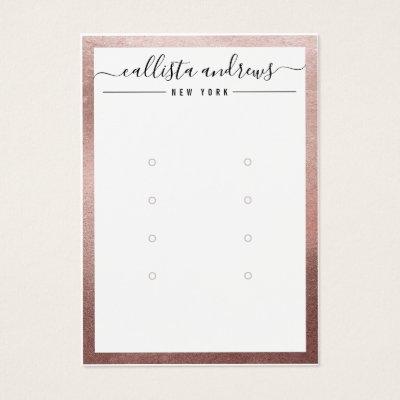 Rose Gold White Multiple Earring Display Card